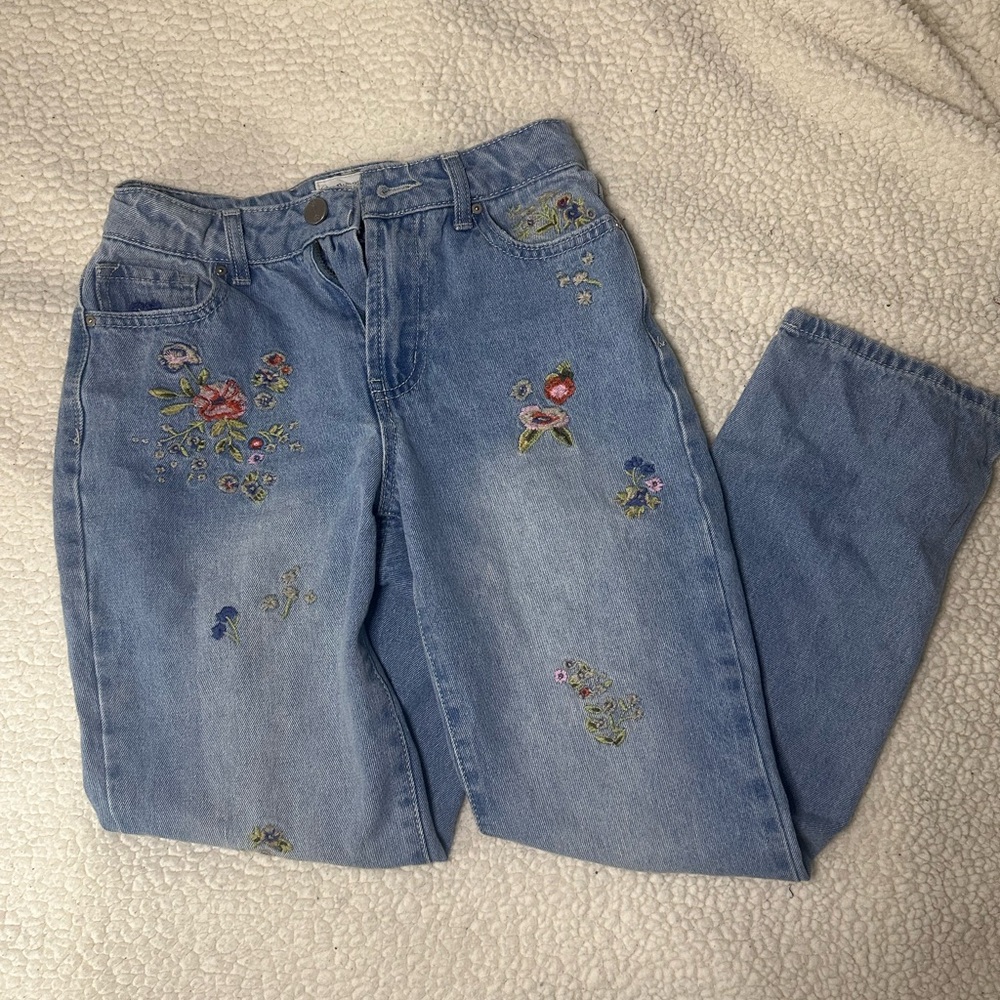 Embroidered Blue Jeans